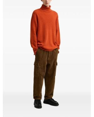 Barbour Ribbed-Knit Roll-Neck Sweater - Orange