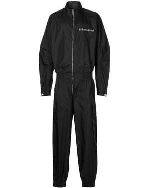 44 Label Group Logo-Print Bomber Jacket - Black