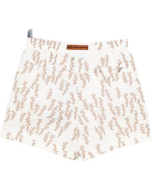 ZEGNA Printed Drawstring Swim Shorts - White