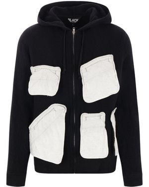 COMME DES GARÇON BLACK Flap-Pocket Hoodie - Blue