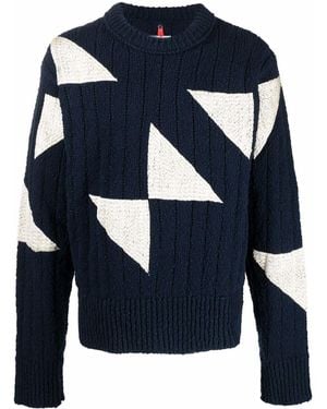 OAMC Geometric Crew-Neck Jumper - Blue