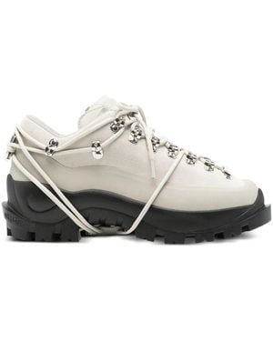 HELIOT EMIL Lace-Up Panelled Hiking Boots - White
