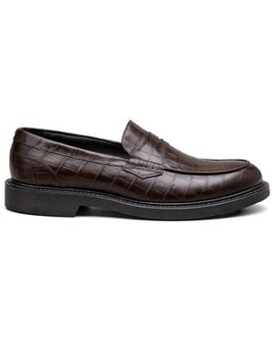 Canali Embossed-Pattern Loafers - White