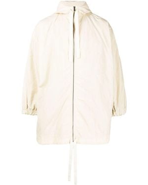 Toogood Hooded Drawstring Cotton Coat - White