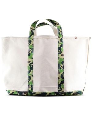 SAINT Mxxxxxx X Bape Camouflage-Print Tote Bag - White