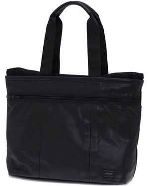 Porter-Yoshida and Co Leather Top-Handles Tote Bag - Black