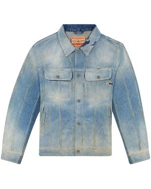 DIESEL Distressed Denim Jacket - Blue