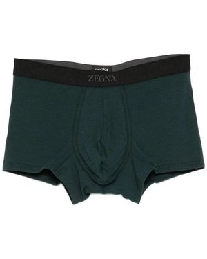 ZEGNA Logo-Waistband Briefs - Green