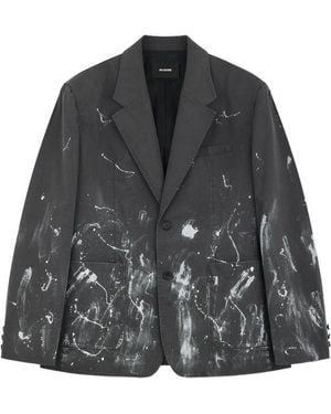 we11done Paint-Splatter Blazer - Grey