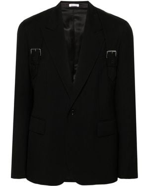 McQueen Wool Harness-Detail Blazer - Black