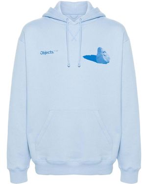 Objects IV Life Boulder-print Cotton Hoodie - Blue