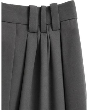 SOSHIOTSUKI Eight Tuck Pleated Wool Trousers - Black