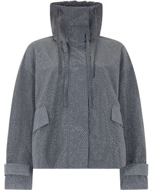 Pinko Nylon Jacket With Rhinestones - Grey