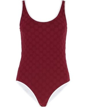 Gucci Gg Printed One-Piece Swimsuit - Red