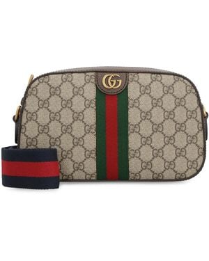 Gucci Borsa a spalla Ophidia in tessuto GG supreme - Grigio