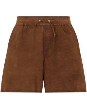 P.A.R.O.S.H. Suede Shorts - Brown