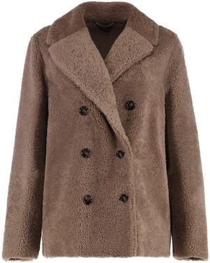 Max Mara Futura Double-Breasted Peacoat - Brown