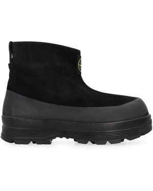 Stone Island Suede Ankle Boots - Black