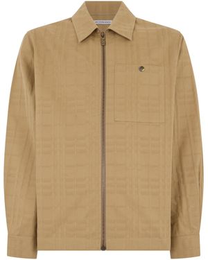 Burberry Check Cotton Jacket - Natural