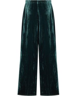 Emporio Armani Loose Velvet Trousers - Green