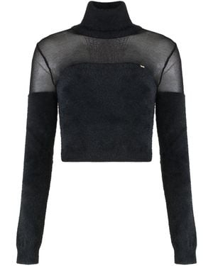 Elisabetta Franchi Jumper With Logo Jewellery - Black