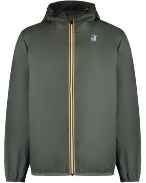 K-Way Claude Hooded Nylon Jacket - Green