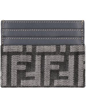 Fendi Il Testo "Porta Carte Baguette - Grey