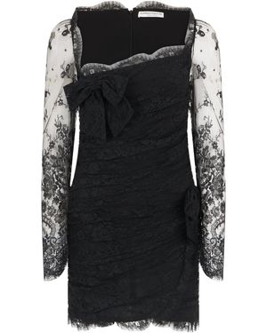 Alessandra Rich Lace Mini Dress - Black