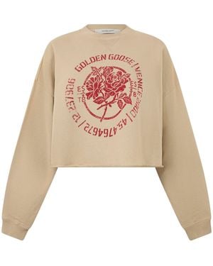 Golden Goose Cropped Sweatshirt - Natural