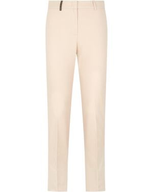 Peserico Straight Trousers - Natural