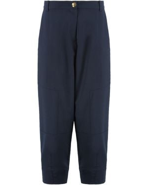 Pinko Trousers Made Of Wool Blend - Blue