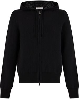 Fendi Hooded Zip Sweatshirt - Black