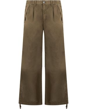 Herno Wide Cotton Trousers - Green