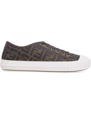 Fendi Domino Ff Jacquard Fabric Sneakers - Brown