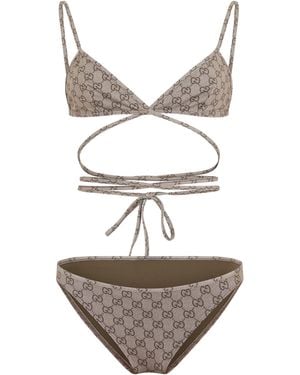 Gucci Bikini con monogram - Marrone
