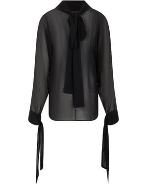 P.A.R.O.S.H. Shirt With Bow Sleeves - Black