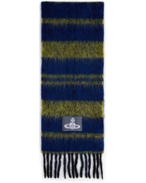 Vivienne Westwood Sciarpa a righe con frange - Blu