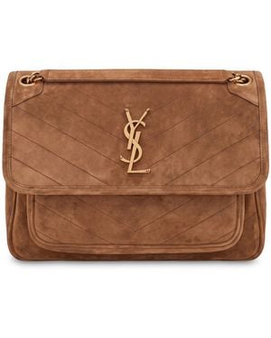 Saint Laurent Borsa Niki in suede - Marrone