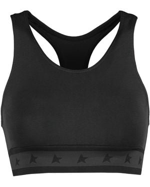 Golden Goose Logo-underband Racerback Crop Top - Black