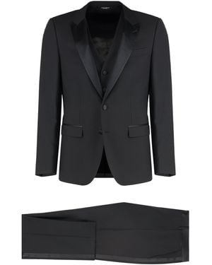 Dolce & Gabbana Dolce & Gabbana Stretch Wool Three-Pieces Suit - Black