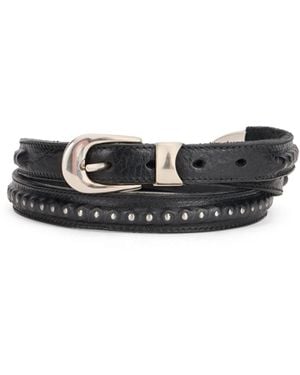 Our Legacy Leather Belt With Studs - Black