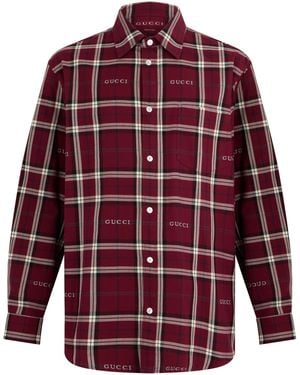 Gucci Checked Cotton Shirt - Red