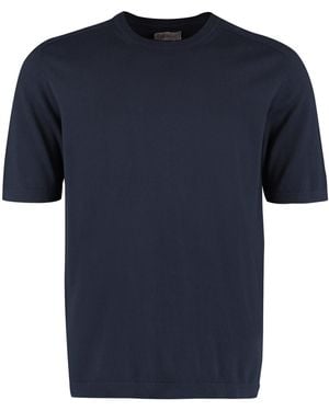 THE (Alphabet) THE (Alphabet) - THE (Knit) - T-shirt in maglia di cotone - Blu