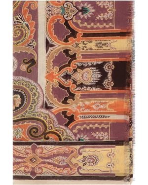 Etro Printed Silk Scarf - Brown