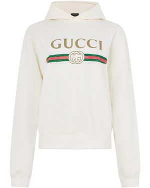 Gucci Hoodie Made Of Cotton - White