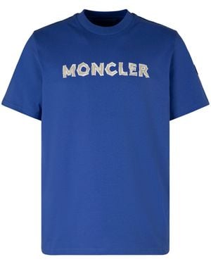 Moncler T-shirt girocollo in cotone - Blu
