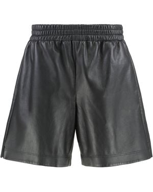 Gucci Leather Shorts Paired With Jersey Fabric - Grey