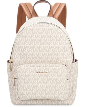 Michael Kors Medium Tanner Backpack With Logo Print - Natural