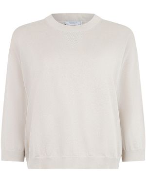 Peserico Crew Neck Jumper With Metallic Yarn - White