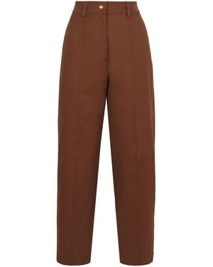 Moncler Pants In Cotton Gabardine - Brown
